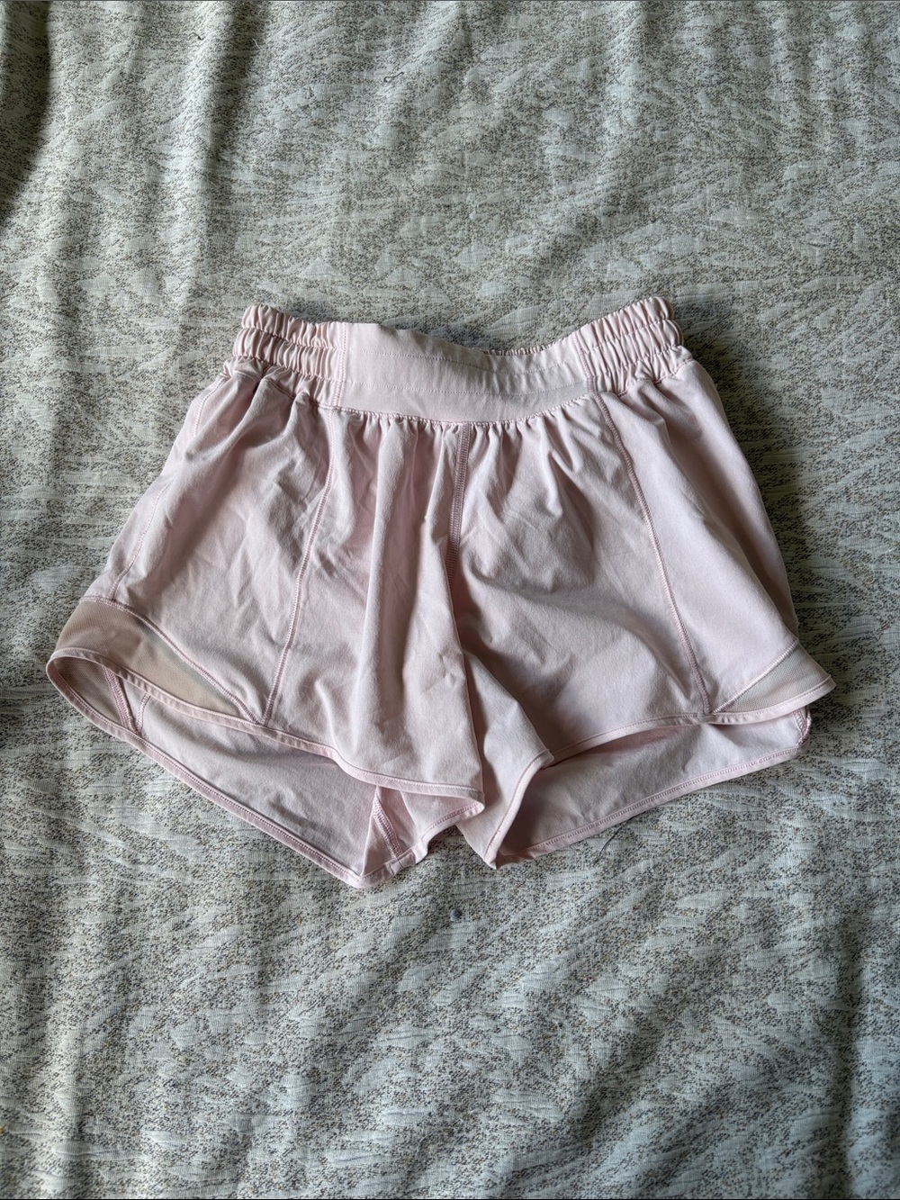 lululemon athletica Pale Pink Athletic Shorts with Elastic Waist